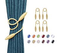 Pretty Jolly Lot de 4 embrasses de rideaux torsadées à faire soi-même - Style européen - Modélisation aléatoire - Pour fenêtre de maison et de bureau - Occultantes et transparentes (doré clair)