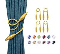 Pretty Jolly Lot de 4 embrasses de rideaux torsadées à faire soi-même - Style européen - Modélisation aléatoire - Pour fenêtre de maison et de bureau - Occultant et transparent (doré)