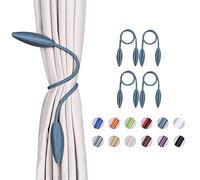 Pretty Jolly Lot de 4 embrasses de rideaux torsadées à faire soi-même - Style européen - Modélisation aléatoire - Pour fenêtre de maison et de bureau - Occultantes et transparentes (bleu-gris)