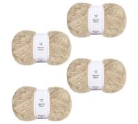 Pretty Jolly Lot de 4 pelotes de laine en fausse fourrure super douce et moelleuse pour crochet, tricot, cils, fil en polyester (thé au lait)