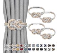 Pretty Jolly Mini embrasses magnétiques pour rideaux Style nordique Simple Embrasse de rideau Élégante garniture décorative pour rideau Drapery nœud pour retenir pour fenêtre de maison, Gris & Beige