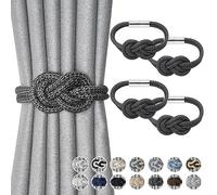 Pretty Jolly Mini embrasses magnétiques pour rideaux Style nordique Simple Embrasse de rideau Élégante garniture décorative pour rideaux Cravate pour la maison et le bureau Fenêtre Drapery, Gris foncé