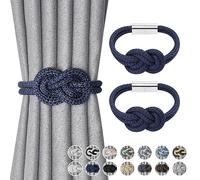 Pretty Jolly Mini embrasses magnétiques pour rideaux Style nordique Simple Embrasses pour rideaux Élégantes décoratives Rideaux à draper Cravate pour la maison et le bureau Fenêtres, Bleu foncé, 2