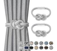 Pretty Jolly Mini embrasses magnétiques pour rideaux Style nordique Simple Embrasses pour rideaux Élégantes décoratives Rideaux à draper Cravate pour la maison Fenêtres, Gris & Blanc, 2 pièces