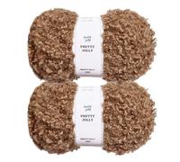 Pretty Jolly Pelote de fourrure en peluche - Super doux, épais, moelleux et duveteux, en fausse fourrure pour crochet et tricot (longueur totale 100 m/200 g) (marron)
