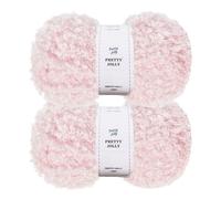 Pretty Jolly Pelote de laine en fausse fourrure super douce, épaisse et moelleuse - Longueur totale 2 × 50 m (100 g × 2) - Rose clair