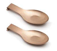 Pretty Jolly Repose-cuillère en acier inoxydable or rose pour comptoir de cuisine, repose-ustensiles, louche, support pour cuisinière, résistant à la rouille, passe au lave-vaisselle, 24.4x9.5 cm