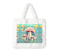 Pretty Little Champignons Sac à main en peluche : sac à bandoulière moelleux pour femme - Automne/hiver Sac à bandoulière pour pièces de monnaie Portefeuille