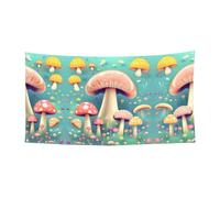Pretty Little Mushrooms Bannière de vacances à suspendre, Halloween, fête de Noël, bannière de rassemblement d'amis, bannière décorative 177,8 x 88,9 cm