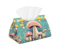 Pretty Little Mushrooms Boîte à mouchoirs longue en cuir pliable pour chambre à coucher, table à manger et décoration de bureau.