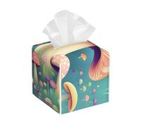 Pretty Little Mushrooms Housse de boîte à mouchoirs en cuir imprimé - Organiseur pliable pour salle de bain, salon, bureau, voiture, et plus encore