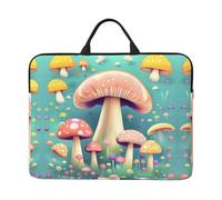Pretty Little Mushrooms Housse pour ordinateur portable 14" - Sac de transport pour voyage d'affaires, bureau - Avec bandoulière et porte-documents, noir, taille unique