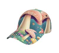 Pretty Little Mushrooms Print Casquette de baseball classique réglable à bord incurvé pour homme et femme Noir