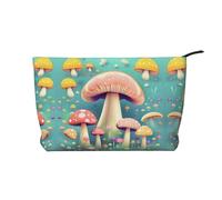Pretty Little Mushrooms Trousse à maquillage tendance en velours côtelé avec fermeture éclair pour voyage, camping et usage quotidien