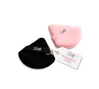 Pretty London Lot de 2 houppettes triangulaires pour maquillage et poudre de fixation - Houppettes en velours doux pour application du visage, sous les yeux et du talc - Éponges de maquillage lavables
