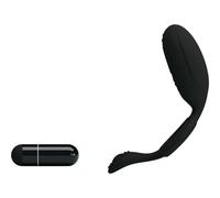 Pretty Love Cockring Vibrant Noir Double Stimulation avec Œuf Vibrant Waterproof