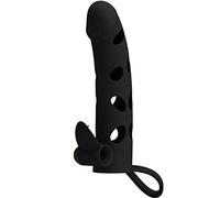 Pretty Love Manchon en silicone vibrant 15,2 cm Noir 1 pc