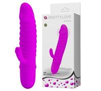 Pretty Love Mini Vibromasseur Rabbit avec Stries Rose Waterproof 10 Vitesses