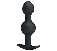 Pretty Love - plug anal à billes internes - silicone noir