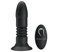 Pretty Love - plug anal vibrant avec va-et-vient - silicone noir