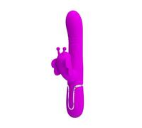 Pretty Love Rabbit Multifonction 4 en 1 Papillon Fuchsia 1 Unité