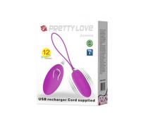 Pretty Love Œuf vibrant Joanna Striated – Rechargeable à picots, 12 vitesses, télécommande USB