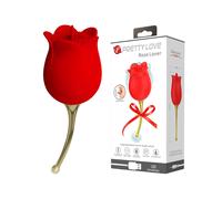 Pretty Love Rose Lover - stimulateur clitoridien 2en1 à langue - silicone rouge