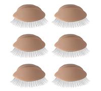 Pretty memory Lot de 3 paires de paupières amovibles pour la pratique des cils, en caoutchouc de silicone souple pour la pratique du maquillage des cils, adaptées à différents types de têtes de
