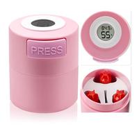 Pretty memory Récipient de stockage de colle à cils avec affichage de la température et de l'humidité - Support de colle pour extensions de cils - Support scellé pour extensions de cils, rose