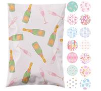 Pretty Package Store Lot de 100 enveloppes d'expédition autocollantes robustes et imperméables pour petites entreprises et grandes entreprises - Emballage en vrac résistant aux déchirures - Rose