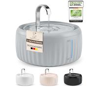 Pretty Paw Fontaine à Chat Silencieuse, sans BPA, avec Éclairage LED et Filtre à Charbon Actif, Capacité de 3L - Aqua Flow Pro (Gris)