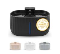 Pretty Paw Fontaine à Eau pour Chat sans Fil 3L - Détecteur de Mouvement, Pompe silencieuse, Fontaine pour Chat Rechargeable avec Filtre, Placement Flexible sans câble - Aqua Sense (Noir)