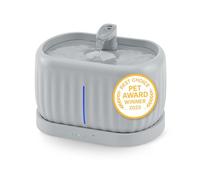 Pretty Paw Fontaine à Eau pour Chat sans Fil 3L - Détecteur de Mouvement, Système Filtré Silencieux pour Hydratation Quotidienne - Pure Flow Max (Gris)