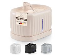 Pretty Paw Fontaine à Eau sans Fil pour Chat, avec Détecteur de Mouvement, Pompe à Induction, Batterie de 45 Jours, Filtre Intégré et Réservoir d'eau de 3L - Pure Flow Max (Beige)