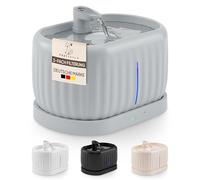 Pretty Paw Fontaine à Eau sans Fil pour Chat, avec Détecteur de Mouvement, Pompe à Induction, Batterie de 45 Jours, Filtre Intégré et Réservoir d'eau de 3L - Pure Flow Max (Gris)