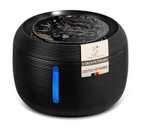 Pretty Paw Fontaine à Eau Super Silencieuse pour Chat sans BPA avec LED et Filtre à Charbon Actif - Fontaine à Chat Facile à Nettoyer avec Grande Capacité de 2,5 litres - KatzenOase Pro (Noir)