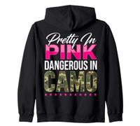 Pretty Pink Dangerous in Camo Citation Design Sweat à Capuche