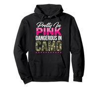 Pretty Pink Dangerous in Camo Citation Design Sweat à Capuche