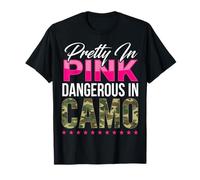 Pretty Pink Dangerous in Camo Citation Design T-Shirt
