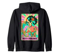 Pretty Problematic Tarot Squelette Pinup Floral Vanity Sweat à Capuche