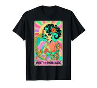 Pretty Problematic Tarot Squelette Pinup Floral Vanity T-Shirt