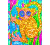 Pretty Rainbow Tarsier, 200 Unlined, Star-Detailed, 8x11 Page, Hardcover Journal, Art Pad, Sketchbook, Drawing Book: Made With Hand-Drawn And Created ... Linder @ MaryEMade And Tammy Thomas @ TammyT