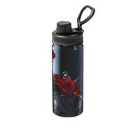 Pretty Roses Bouilloire tendance, 532 ml, bouilloire de sport isotherme, bouilloire d'extérieur, bouilloire en acier inoxydable, bouilloire respectueuse de l'environnement.