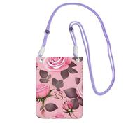 Pretty Roses Sac à bandoulière pour téléphone portable et femme - Étanche - Mini sac à main pour téléphone portable - Petit sac à bandoulière avec sangle réglable - Pochette de voyage pour téléphone