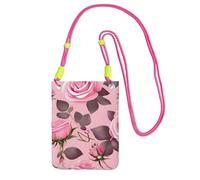 Pretty Roses Sac à bandoulière pour téléphone portable et femme - Étanche - Mini sac à main pour téléphone portable - Petit sac à bandoulière avec sangle réglable - Pochette de voyage pour téléphone