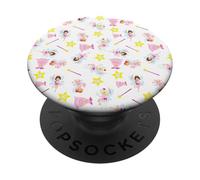Pretty Tooth Fairy Baguette Magique avec Dents Blanches et étoiles Jaunes PopSockets PopGrip Adhésif