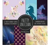 Pretty Unicorn Scrapbook Paper Pad 8x8 Scrapbooking Kit For Papercrafts, Cardmaking, Printmaking, Diy Crafts, Fantasy Themed, Designs, Borders, Backgrounds, Patterns