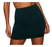 PrettyFashion Femme Jupe Moulante Courte Taille Haute (Vert émeraude, X-L)