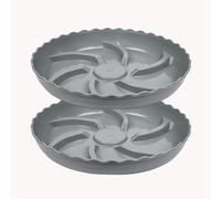 Prettyia Lot de 2 soucoupes pour plantes - Plateau d'égouttement - Pour intérieur et extérieur - 15,2 cm, 20,4 cm, 25,4 cm, 30,5 cm, 35,6 cm, 35,6 cm, gris
