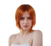 Prettyland Hemme Homme Perruque Courte Moyenne mi-longue coupe courte rouge orange Degradée Fée à Chaleur C622